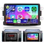 Ohradio 4G+64G Autoradio Android pour Renault Dacia Duster Dacia Sandero Dacia Logan Dacia Dokker avec Carplay sans Fil Android Auto sans Fil - 8" Écran Tactile WiFi FM/RDS GPS USB BT Caméra+MIC