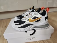 Nike Air Max 270 React With Gold Swoosh Women's Trainers Shoes UK 5.5