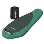 Leogreen Sac de Couchage, -15℃~5℃ pour 3-4 Saisons, 300GSM, 1800g, Ultraléger Sac Couchage Momie pour Adultes, pour Le Camping, la randonnée et l'alpinisme, 210x80x35cm