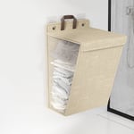 (Beige M Size)Airshi Laundry Basket Large Capacity Wall Mounted Multifunctional