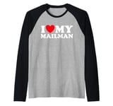 Love Mail Man Funny Support Postal Delivery Job Worker Fan Raglan Baseball Tee