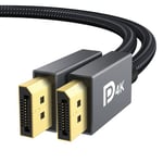 IVANKY Câble DisplayPort 144Hz 2m, [Certifié VESA] Supporte 4K@60Hz, 2K@144Hz, 2K@165Hz, avec FreeSync et G-Sync, pour ASUS, Dell, Acer, Carte Graphique GTX, Moniteur de jeu 144Hz