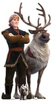 STAR CUTOUTS SC1423: Kristoff and Sven Lifesize Cardboard Cutout-Ideal for Frozen Fans, Parties, and Events Height 195cm, Width 101cm, Solid, Regular