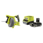 Ryobi - Déboucheur 18V - câble 7,5 m - tête 16 mm - 600 TR/Min - diam. Tuyau : 19 à 50 mm- 1 Batterie 2Ah et 1 Chargeur Rapide