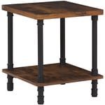 Beliani - Table de Chevet Bout Canapé Effet Bois Foncé et Noir Meuble Fonctionnel et Élégant pour Chambre ou Salon au Style Scandinave et Industriel