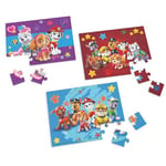 Paw Patrol, Coffret de 3 Puzzles en Bois de 24 Pièces, Puzzles pour Enfants avec Boîte de Rangement en Bois Transportable, Chase, Marcus, Stella, Ruben, pour Enfants à Partir de 4 Ans