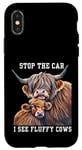 Coque pour iPhone X/XS Arrêtez la voiture, je vois une éleveuse de vaches moelleuses qui aime les vaches