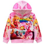 Barn Flickor Princess Peach Super Mario Bros 3d Print Zip Hoodie Jacka Kappa Långärmad Huvtröja Toppar Julpresent för 4-9 år Pink 6-7 Years