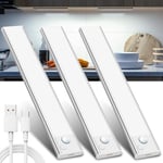 JEKEMORYE Lampe LED Rechargeable Cuisine Reglette - Blanc 20CM 3 Pièce