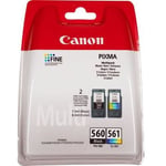 Canon PG-560 / CL-561 Multipack - Pack de 2 - noir, couleur (cyan, magenta, jaune) - original - cartouche d'encre - pour PIXMA TS5350, TS5351, TS5352, TS5353, TS7450, TS7451