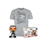 Funko Pop! & Tee: Mandolorian - Ahsoka Tano - Brille dans Le Noir - Extra Large - (XL) - Star Wars - T-Shirt - Vêtements avec Une Figurine en Vinyle à Collectionner - Idée de Cadeau pour Les Adultes