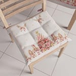 PETTI Artigiani Italiani - Lot de 6 Galettes de Chaise de Noël 40x40cm, Coussins de Chaises pour Intérieur et Extérieur avec Attaches, Décoration de Noël, 100% Made in Italy