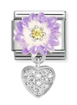 Nomination Composable Classic Silvershine charms Lilac daisy with heart 331814/10