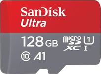 SanDisk 128GB Ultra 120MB/s - Full HD Class 10 MicroSD Memory Card With Adapter