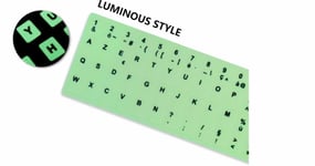 Autocollant Clavier AZERTY français Blanc phosphorescent HAUTE Qualité ✅