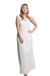 Ulla Popken Femme Grandes Tailles Robe de mariée, Dentelle, Encolure V, sans Manches Blanc cassé 52 806562200-50