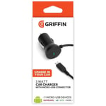 Griffin 1A 5W Car Charger with Micro-USB Connector, Phone Samsung, LG HTC, Black