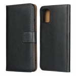 Leather Wallet for Samsung Galaxy A41 - Black