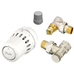 Kit tête thermostatique React + ra-fn corps équerre 15 +rlv-s coude de réglage. Danfoss