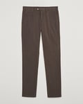 Canali Slim Fit Cotton Stretch Trousers Brown