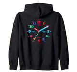 Time Teaching Clock Kids Young Child Zip Hoodie