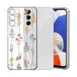 ChoosEU Transparent Coque pour Samsung Galaxy A15 4G / 5G Mince Souple TPU Silicone Etui Fine Soft Étui avec Fleur Florale Motif pour Femme Antichoc Protection Case Cover Clair Housse - Rose Violet