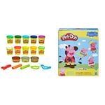 Play-Doh Dinosaur Theme 13-Pack of Non-Toxic Modeling Compound for Kids 3 Years and Up with 2 Cutter Shapes & Peppa Pig Stylin Set with 9 Non-Toxic Modeling Compound Cans and 11 Accessories