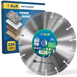 Disque Diamant 230 à Tronçonner Béton carregale Granit Marbre Briques Maçonnerie. Lame 230 pour meuleuse Bosch Makita Dewalt etc.[W1008]