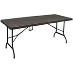 Table de jardin pliante 8 personnes 180 cm, imitation bois