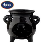 6Pcs Cauldron Oil Wax Burner Home Aroma Fragrance Halloween Black Witch Wax Melt