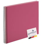 goldbuch Bella Vista 25608 Spiral Photo Album 35 x 30 cm Photo Album with 40 White Pages Linen Memory Album Photo Book for Gluing Pictures and Photos Fuchsia