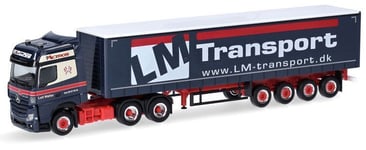 HERPA - Camion avec remorque LM Transport – MERCEDES Actros B. G.SZ 6x4 - 1/8...