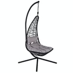 Venture Home Hängstol Edinburgh Hanging chair - Black frame/black wicker/grey cush 1018-408