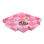 Relaxdays Tapis de Sol Puzzle 36 pièces, Mousse EVA, sans polluants, 1,4 m2, Dalle Jeu bébé Bord, Rose-Fluo, 10037477_113, 1 x 31.5 x 31.5 cm