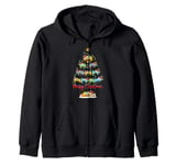 Video Game Controller Xmas Lights Video Game Christmas Tree Zip Hoodie