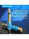 VENTION 6,35 mm uros-RCA-naaras-audioadapteri, RCA-6,35 mm 1/4 tuuman muunnin mikseriin, vahvistimeen, subwooferiin-sininen