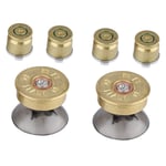 6Pcs Gold Metal Bullet Buttons & Thumbstick Mod Kit For PS4 Controller GHB