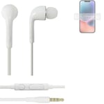 Ecouteurs pour Apple iPhone 14 Plus headset casques in ear plug blanc