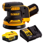 Dewalt DCW210N 18V XR Brushless 125mm Orbital Sander 1 x 5.0Ah Battery & Charger