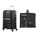 Samsonite Flux - Spinner XL Valise Extensible, 81 cm, 136 L, Noir (Black) & Global Travel Accessories - Housse de Valise Pliable XL, Noir (Black)