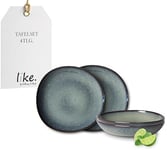 like. by Villeroy & Boch - Lave Ensemble De Vaisselle En Grès, 4 P., Look Poterie, Service De Table Pour 2 Personnes, Gris