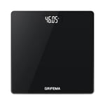 Digital Weight Scale LCD Display, 150kg Capacity, Step-On Tech, Black, 26cm