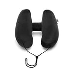 H-Forme Gonflable Voyage Coussin Pliable léger Nap Neck Pillow Voiture Bureau Siège Avion Coussin Dormir Oreiller (Color : Black Pillow)