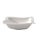 Villeroy & Boch - bol NewWave, pour salade et accompagnements, forme carrée, porcelaine premium, compatible lave-vaisselle et micro-onde, blanc, 33 cm