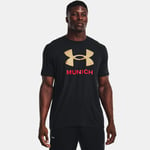 Tee-shirt Under Armour Munich City pour homme Noir / Rouge M