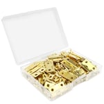 Aroidful 50 Pièces Mini Charnières Modelisme, 18x15 mm Petite Charniere Laiton Inox Durable et Robuste Charniere Porte Invisible pour Boîte Coffre à Bijoux Cabinet Tiroirs Pianos avec 200 Vis - Or