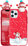 Noël Coque Pour Iphone Xr Coque - 6,1'', Souple Rouge Silicone Tpu Noël Étui Christmas Neige 3d Poupée Motif Antichoc Housse De Protection Bumper Case Pour Iphone Xr[Iph232957]