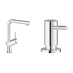 Grohe Mitigeur Évier Minta 32168000, Argent (Import Allemagne) & 40535000 Distributeur de Savon Cosmopolitan, Chromé (Import Allemagne)