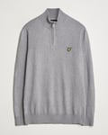 Lyle & Scott Cotton/Merino Half Zip Mid Grey Marl