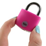 BRIGHT PINK YALE PADLOCK 32MM School Gym Locker Luggage Keyed Security Lock UK